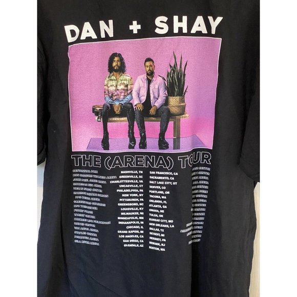 Dan + Shay Concert T-Shirt 2021 The Arena Tour Black Short Sleeve, Size XL - Picture 6 of 7